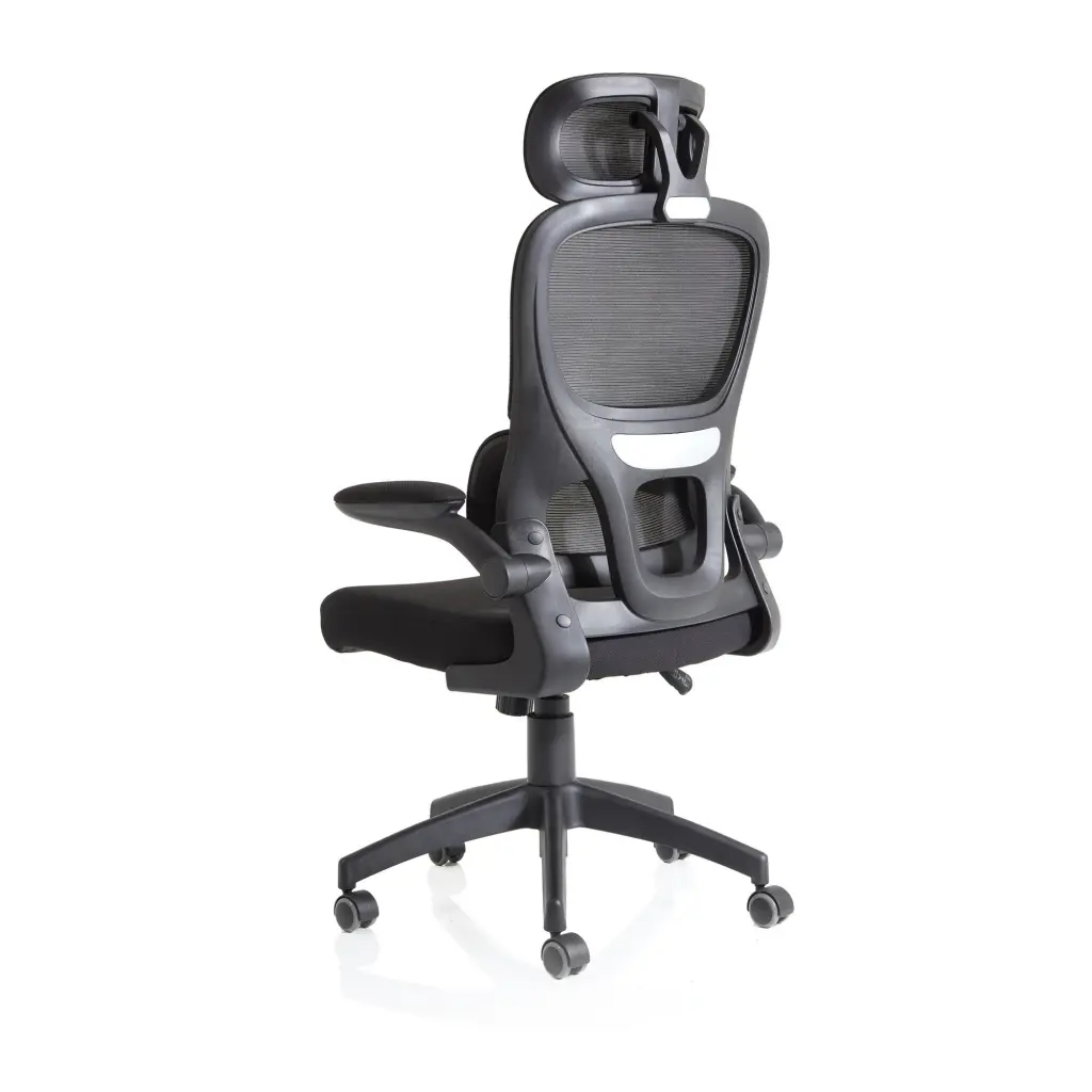 Iris Mesh Back Task Operator Office Chair Black Fabric Seat With Headrest - OP000321