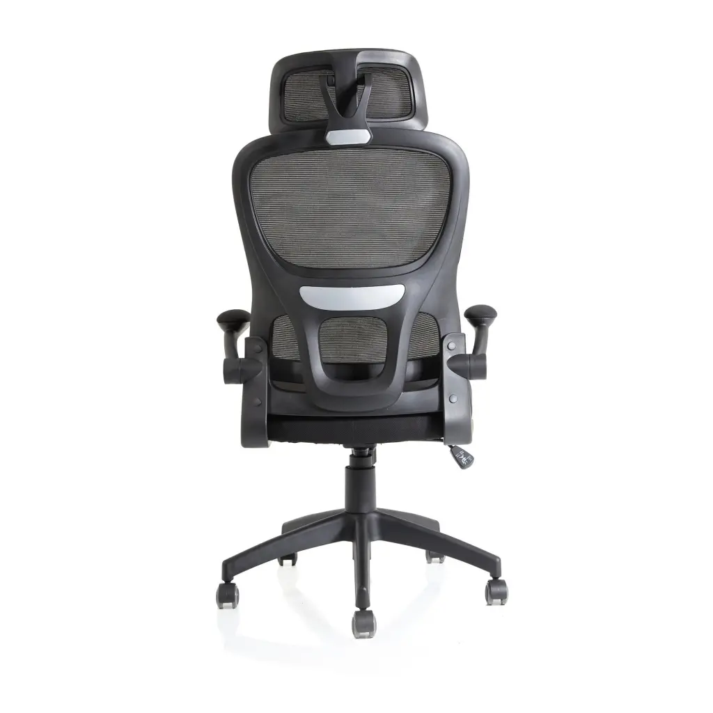 Iris Mesh Back Task Operator Office Chair Black Fabric Seat With Headrest - OP000321