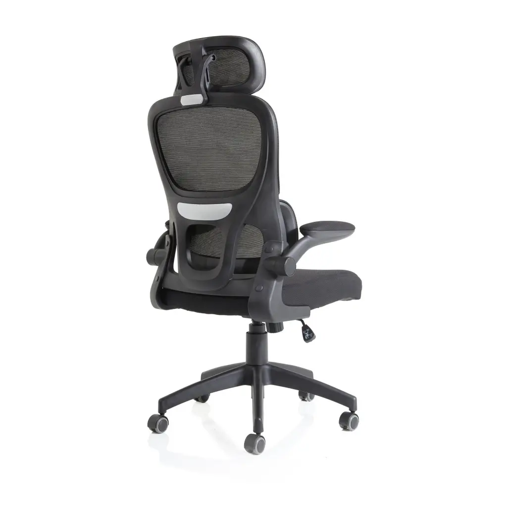 Iris Mesh Back Task Operator Office Chair Black Fabric Seat With Headrest - OP000321