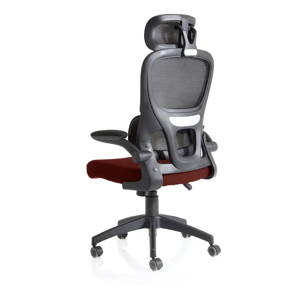 Iris Mesh Back Task Operator Office Chair Bespoke Gnseng Chilli Fabric Seat With Headrest - KCUP2037