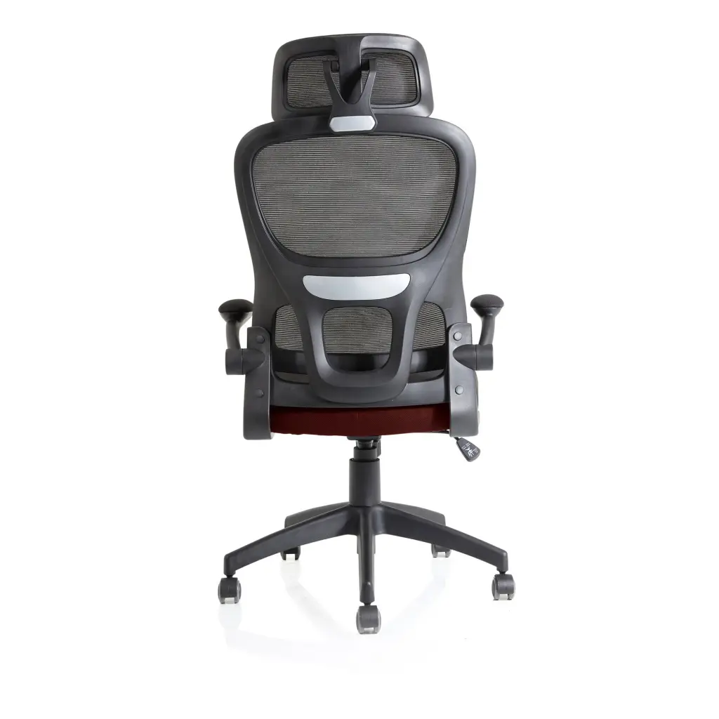 Iris Mesh Back Task Operator Office Chair Bespoke Gnseng Chilli Fabric Seat With Headrest - KCUP2037