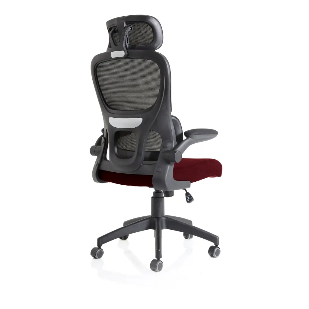 Iris Mesh Back Task Operator Office Chair Bespoke Gnseng Chilli Fabric Seat With Headrest - KCUP2037