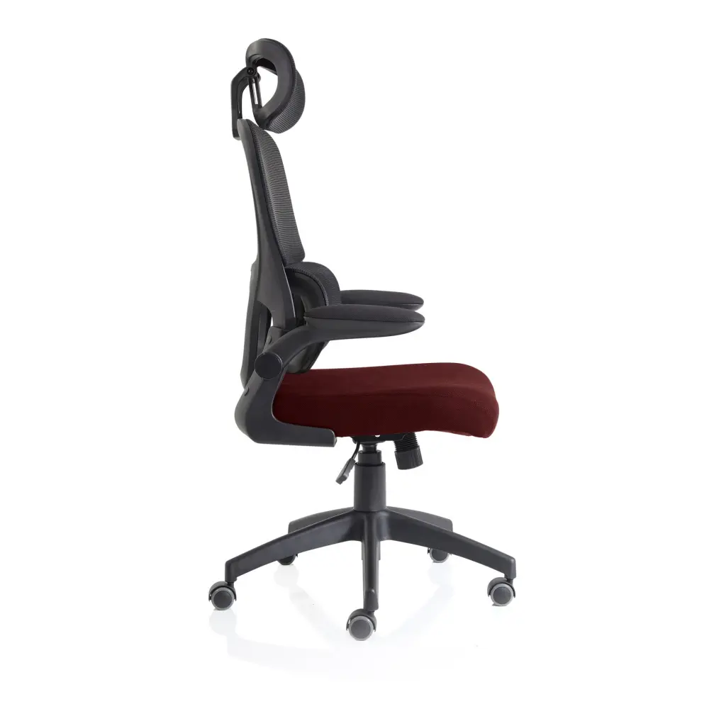 Iris Mesh Back Task Operator Office Chair Bespoke Gnseng Chilli Fabric Seat With Headrest - KCUP2037