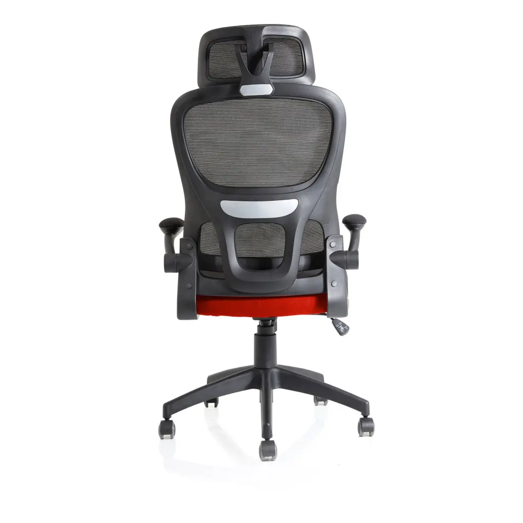 Iris Mesh Back Task Operator Office Chair Bespoke Bergamot Cherry Fabric Seat With Headrest - KCUP2032