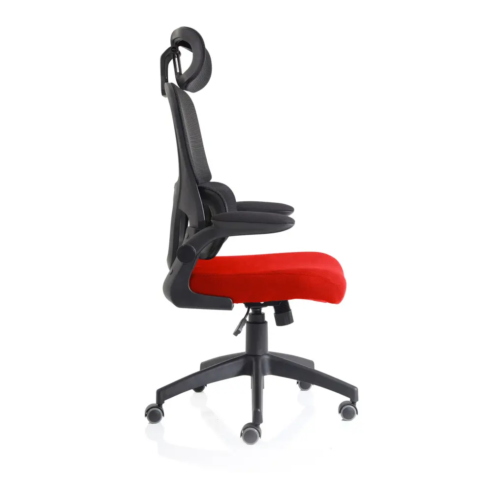 Iris Mesh Back Task Operator Office Chair Bespoke Bergamot Cherry Fabric Seat With Headrest - KCUP2032