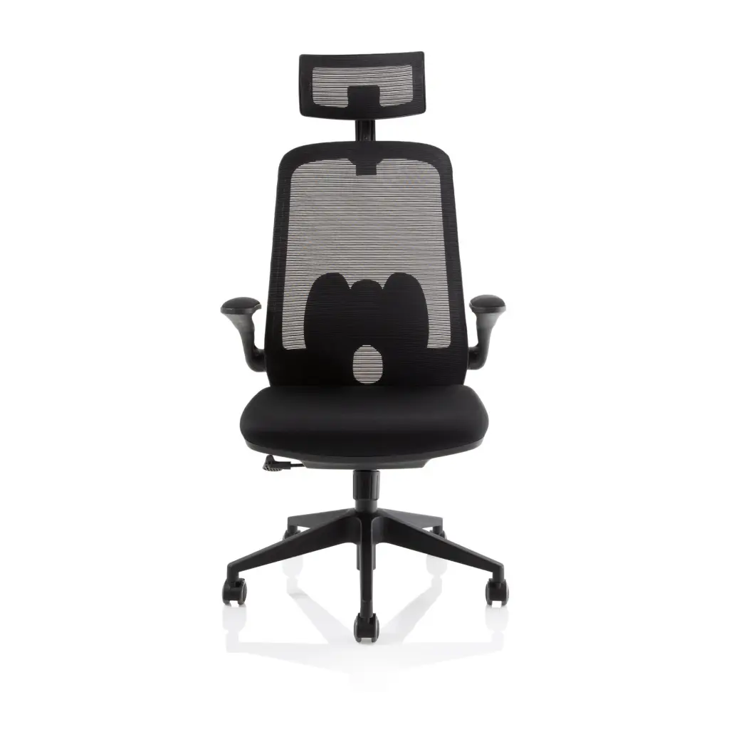 Sigma Executive Mesh Back Office Chair Fabric Seat Black With Folding Arms - OP000320