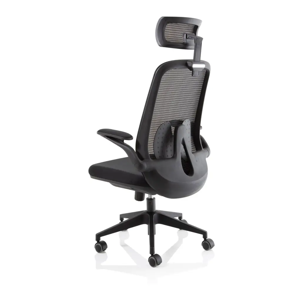 Sigma Executive Mesh Back Office Chair Fabric Seat Black With Folding Arms - OP000320