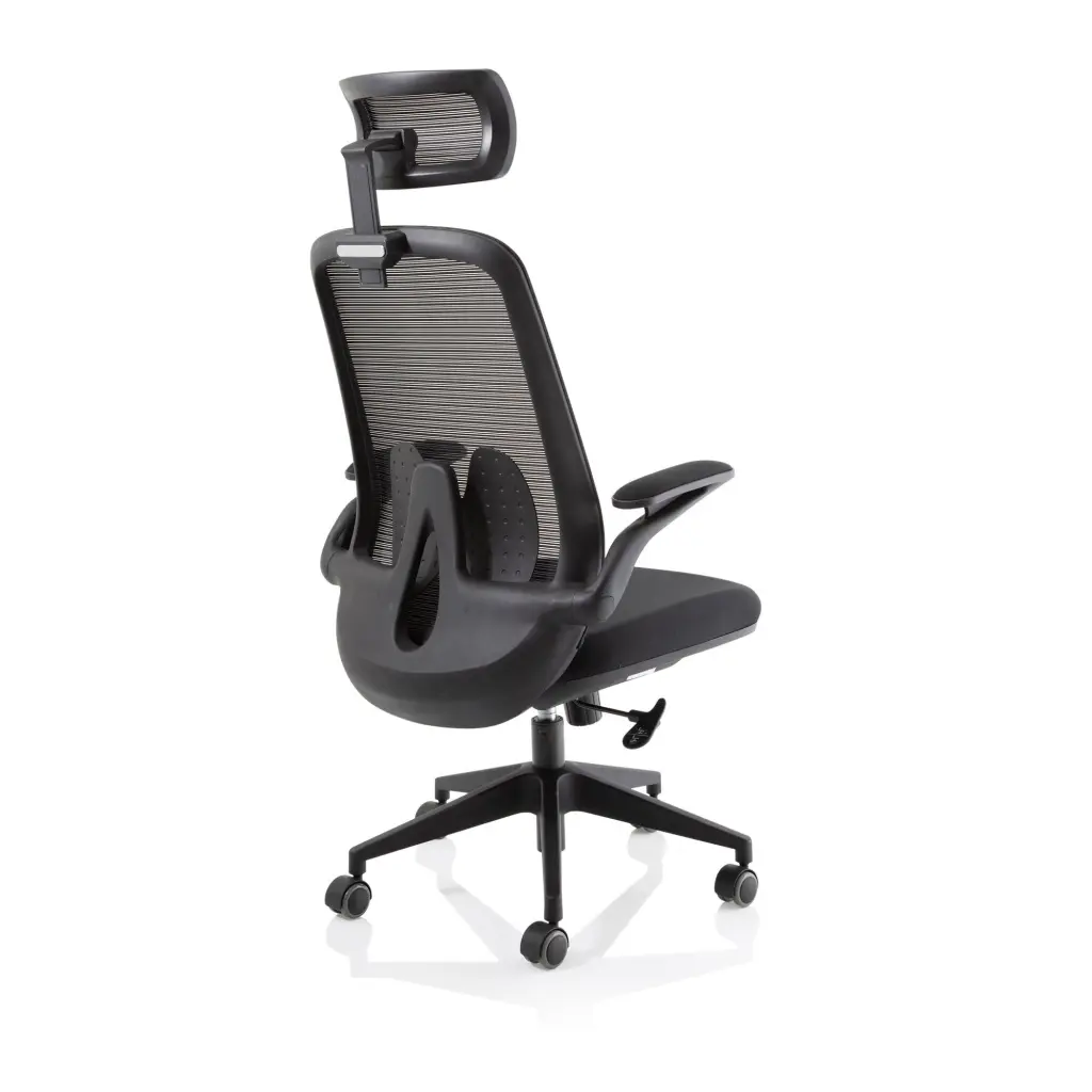 Sigma Executive Mesh Back Office Chair Fabric Seat Black With Folding Arms - OP000320