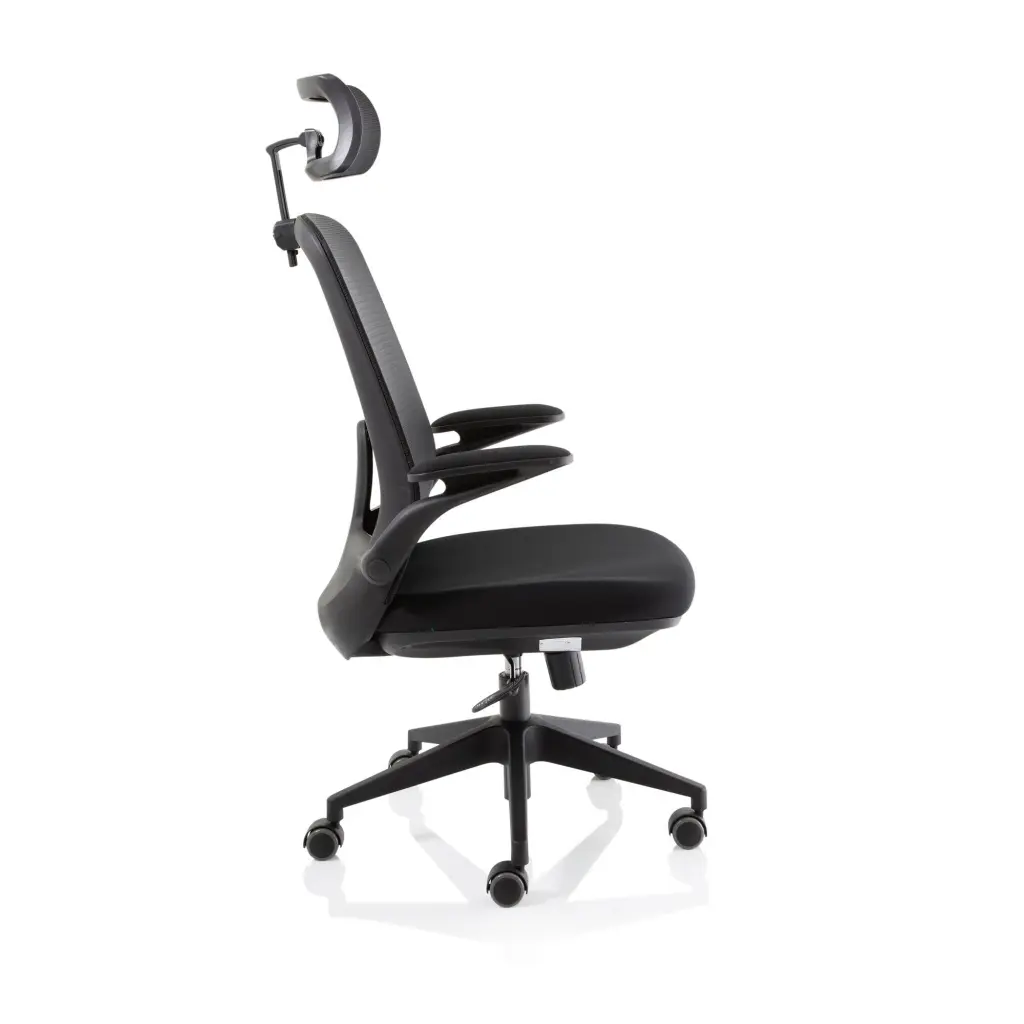 Sigma Executive Mesh Back Office Chair Fabric Seat Black With Folding Arms - OP000320