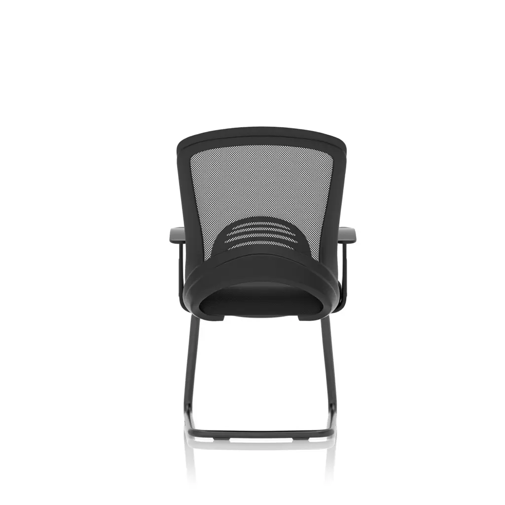 Astro Mesh Back Visitor Chair Cantilever Leg Bespoke Fabric Seat Black - BR000307