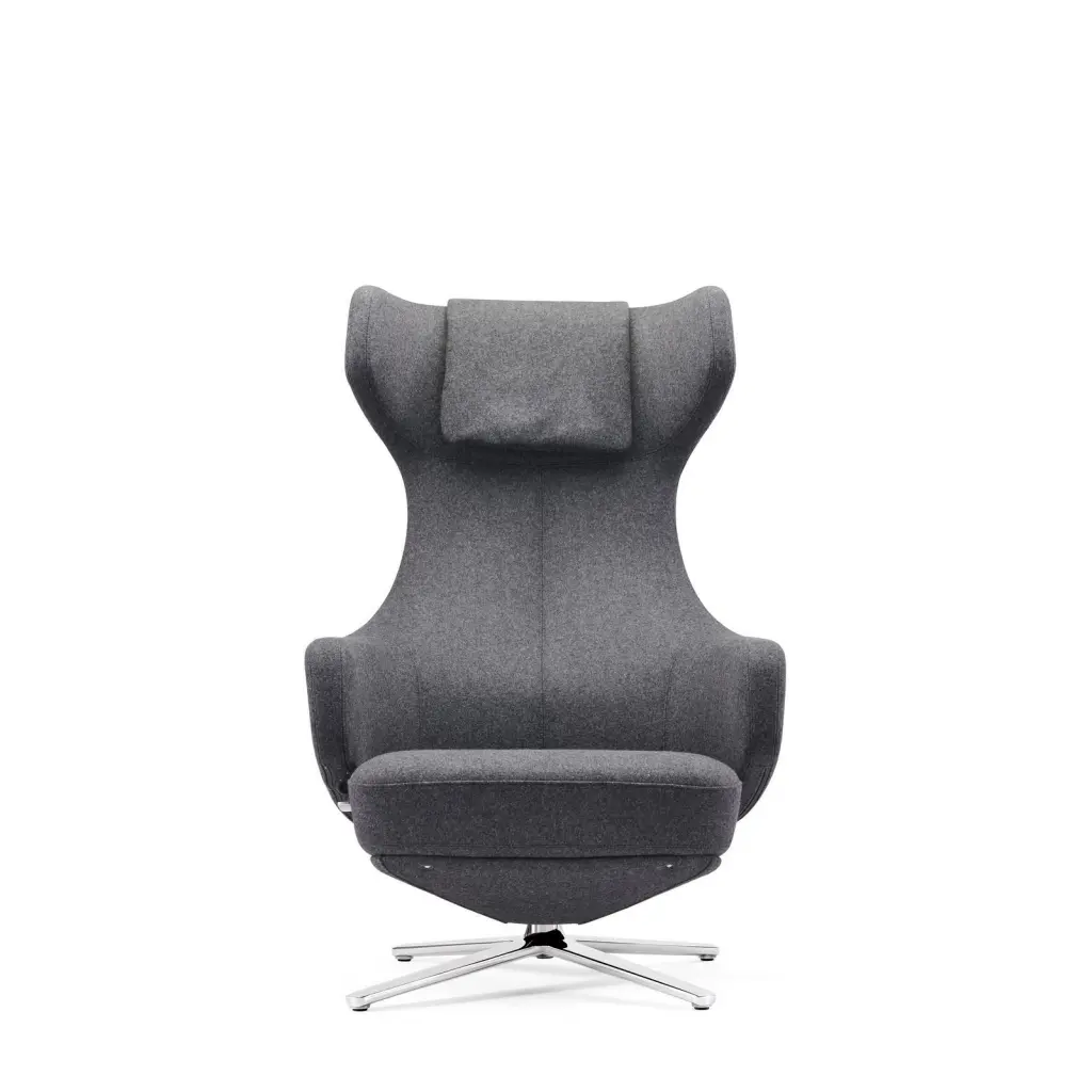 Sofia Executive Visitor Armchair Sleek and Futuristic Design Opulent Charcoal Cashmere Finish - BR000305