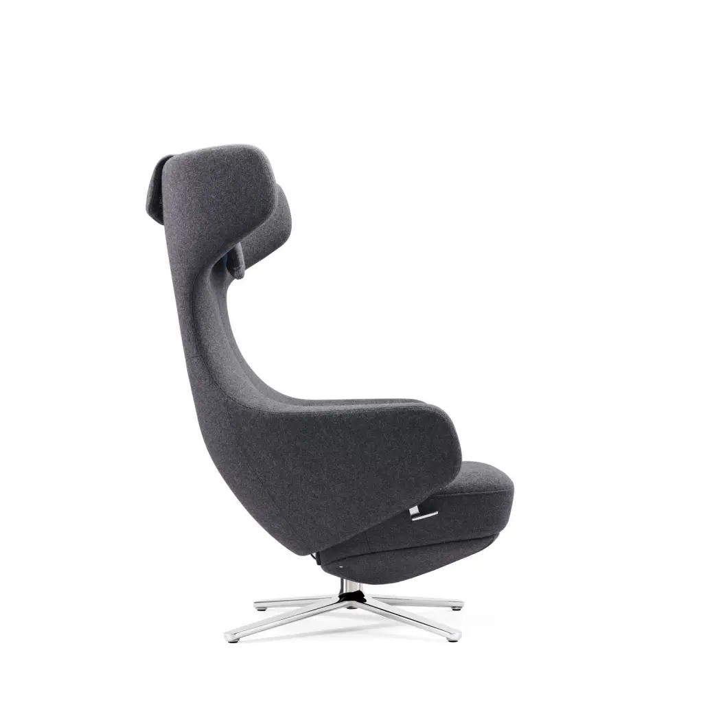 Sofia Executive Visitor Armchair Sleek and Futuristic Design Opulent Charcoal Cashmere Finish - BR000305