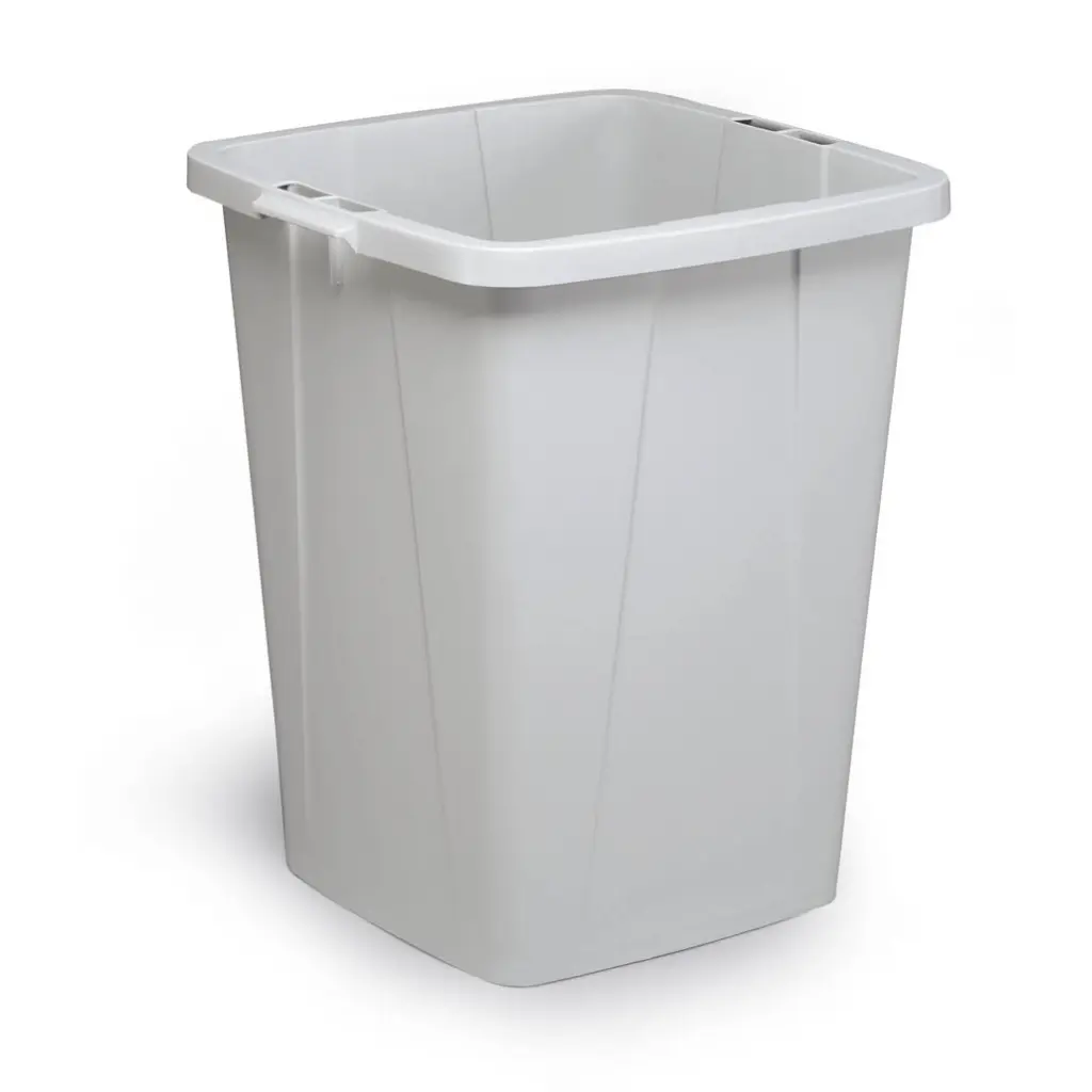 Durable DURABIN Plastic Waste Recycling Bin 90 Litre Grey with Black Lid - VEH2012033