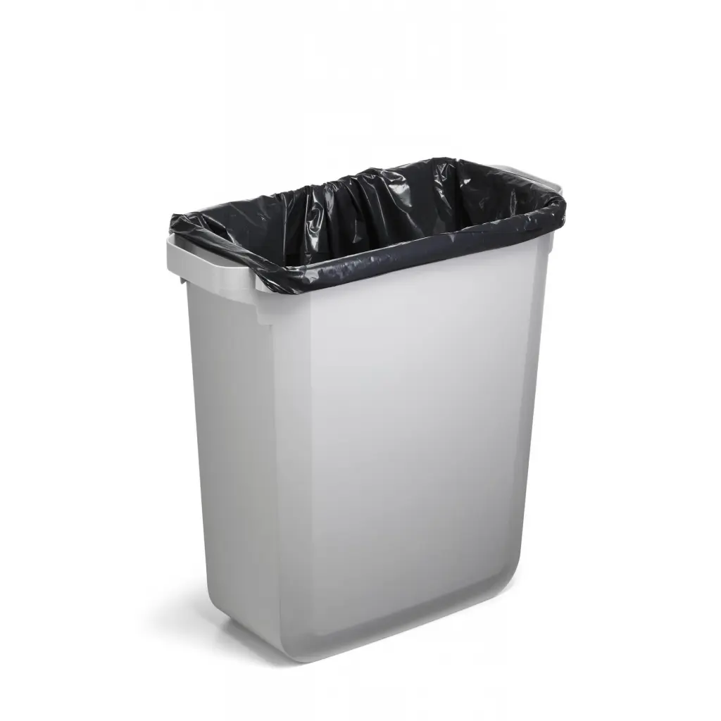 Durable DURABIN ECO 80% Recycled Plastic Waste Recycling Bin 60 Litre Rectangular Grey with Grey ECO Lid - VEH2022050