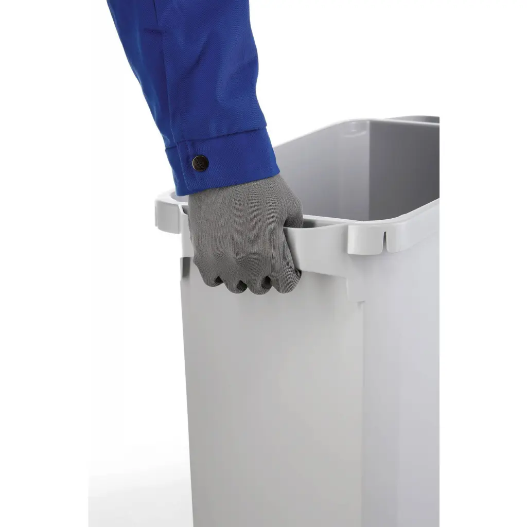 Durable DURABIN Plastic Waste Recycling Bin 60 Litre Rectangular Grey with Blue Hinged Lid - VEH2022011