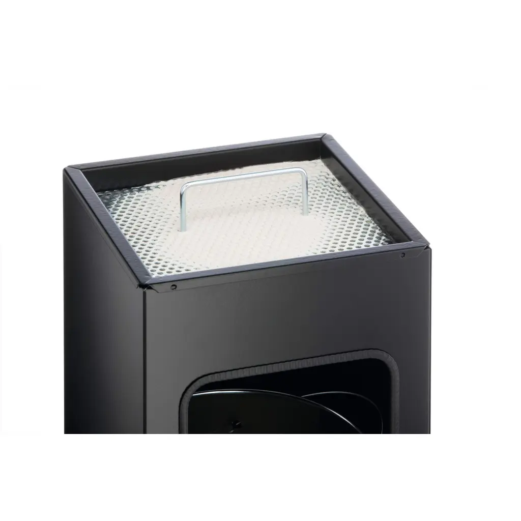 Durable Metal Waste Bin Square 17 Litre with integrated 2L Ashtray Includes 1.5kg Sand Charcoal - 333058