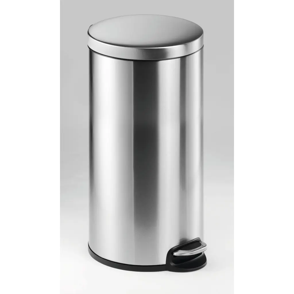 Durable Pedal Bin Stainless Steel 30 Litre Round Silver - 340323