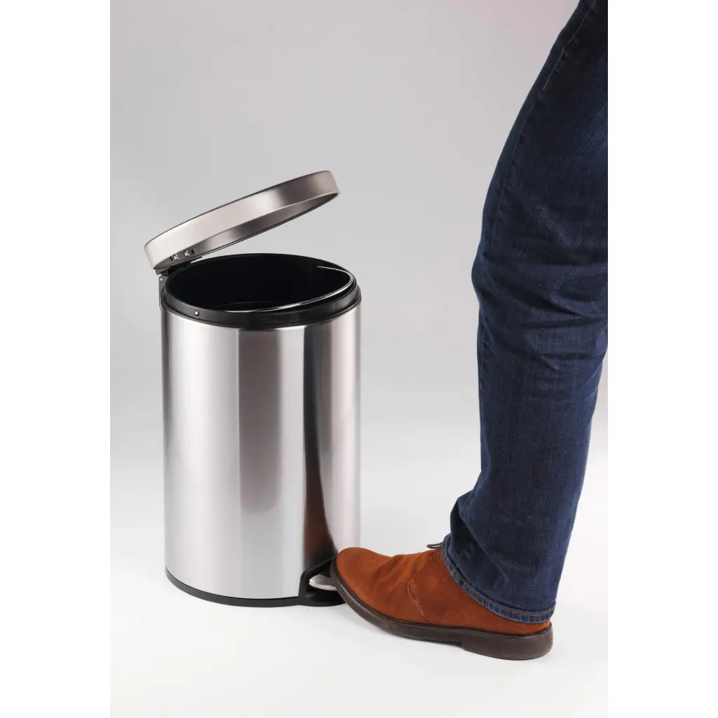 Durable Pedal Bin Stainless Steel 30 Litre Round Silver - 340323