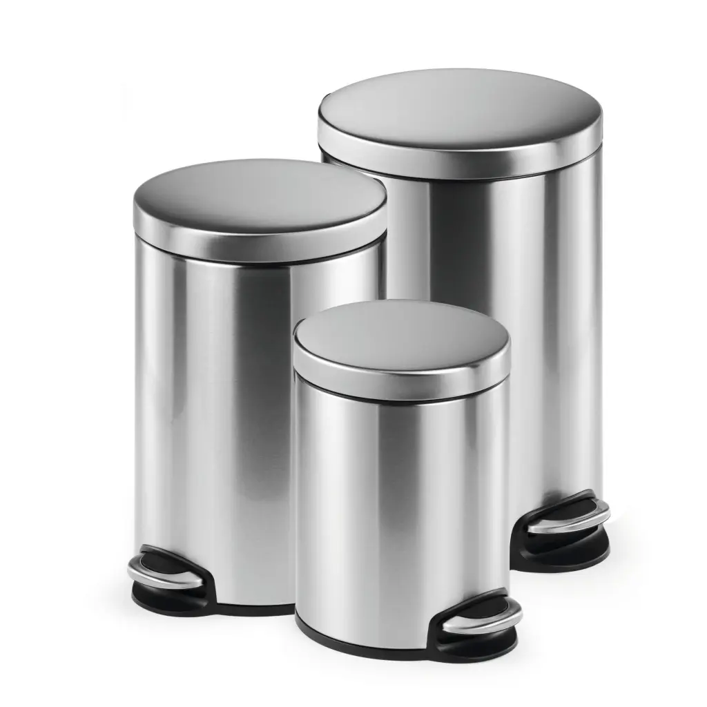 Durable Pedal Bin Stainless Steel 30 Litre Round Silver - 340323