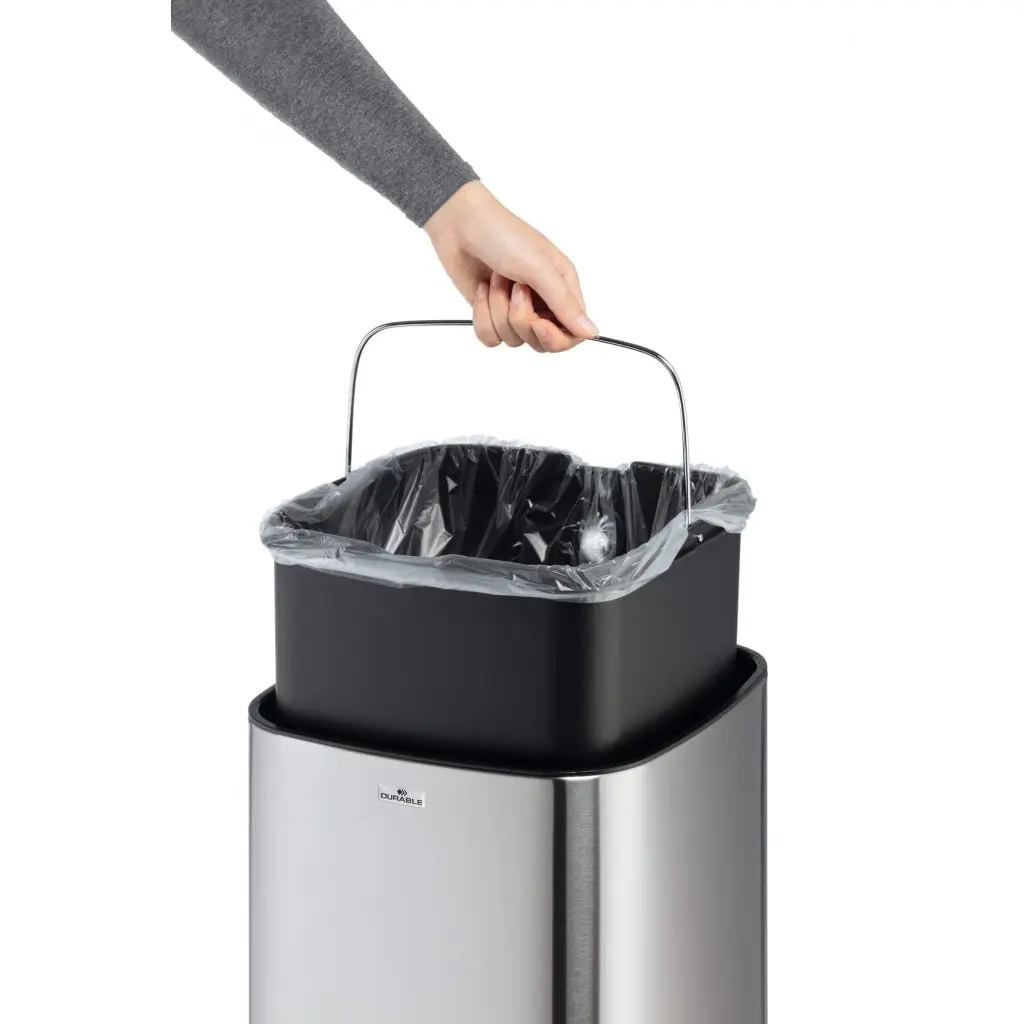 Durable NO TOUCH Sensor Waste Bin 35L Capacity Silver - 342323