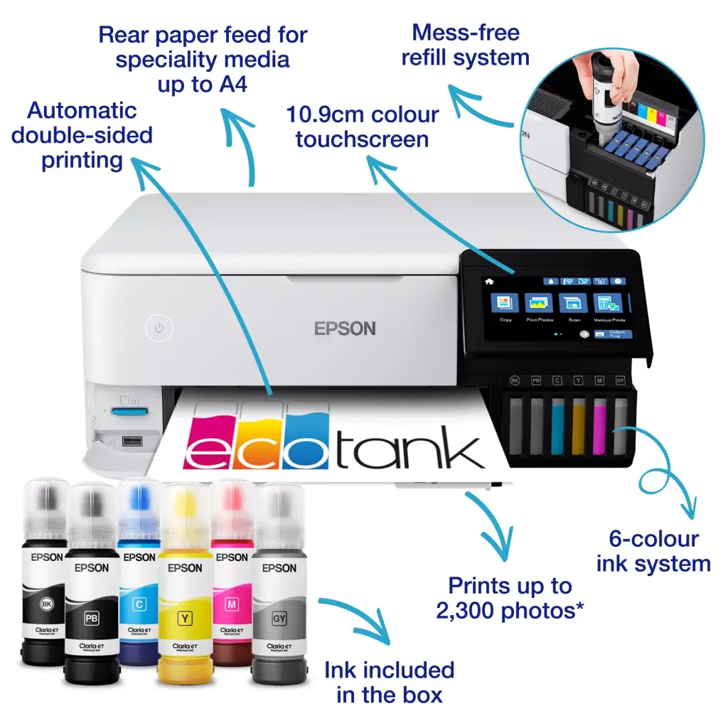 Epson EcoTank ET-8500 A4 Colour Inkjet Multifunction Printer