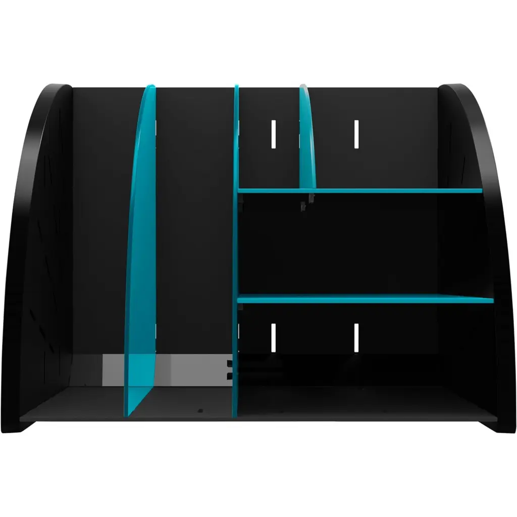 Exacompta Neo Deco Desktop Organiser 282 x 356 x 282mm Black/Duck Blue (Each) - 394505D