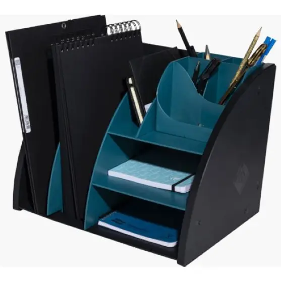 Exacompta Neo Deco Desktop Organiser 282 x 356 x 282mm Black/Duck Blue (Each) - 394505D