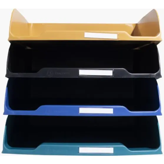 Exacompta Neo Deco Letter Tray Set 346 x 255 x 65mm Assorted Colours (Pack 4) - 111505SETD