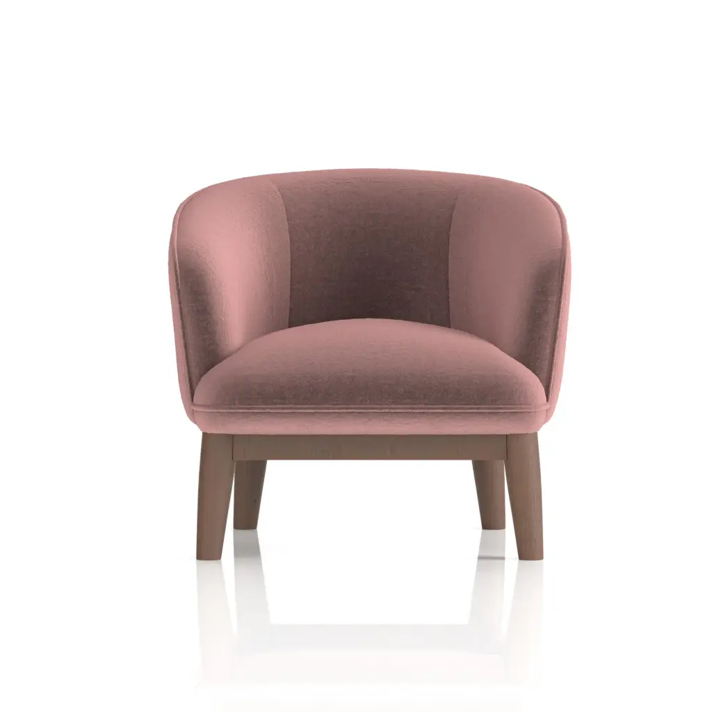 Dynamic Lulu Fabric Armchair With Wooden Legs Old Rosa - SF000003