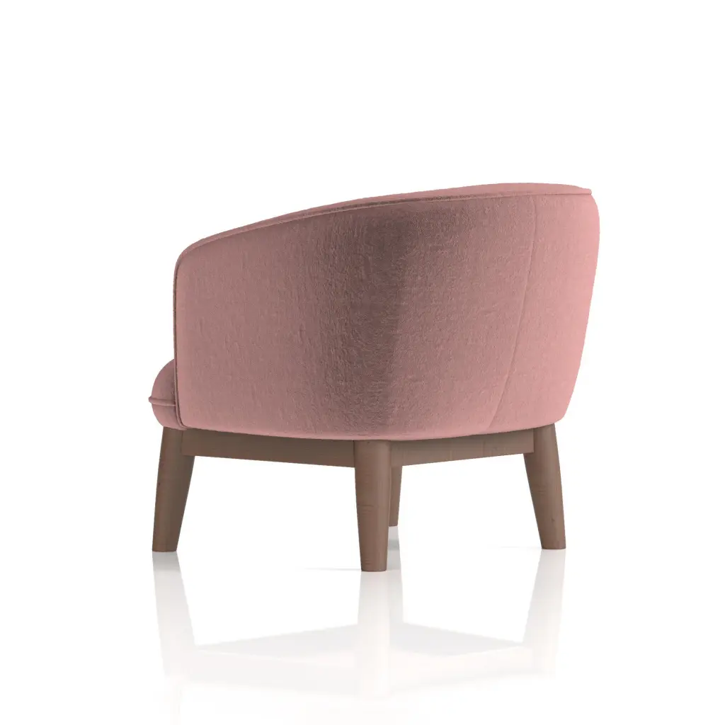 Dynamic Lulu Fabric Armchair With Wooden Legs Old Rosa - SF000003