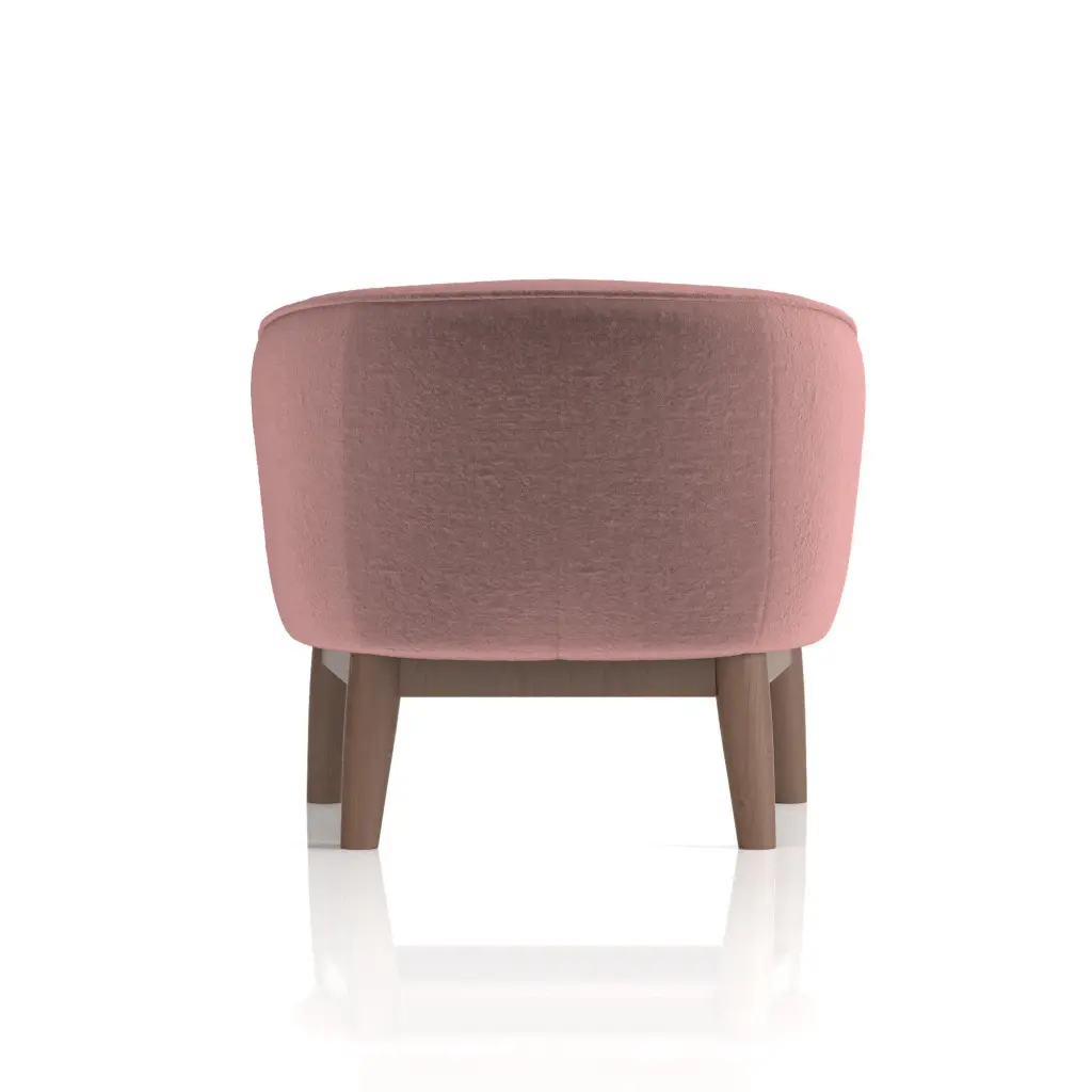 Dynamic Lulu Fabric Armchair With Wooden Legs Old Rosa - SF000003