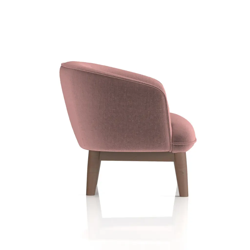 Dynamic Lulu Fabric Armchair With Wooden Legs Old Rosa - SF000003