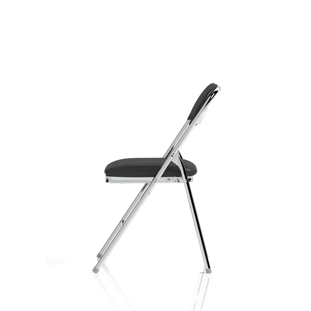 Dynamic Sicily PU Leather Folding Chair Black/Chrome Frame - BR000311