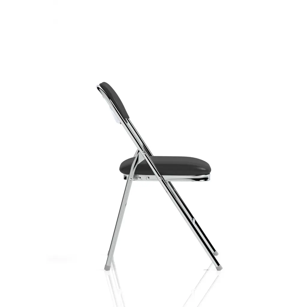 Dynamic Sicily PU Leather Folding Chair Black/Chrome Frame - BR000311