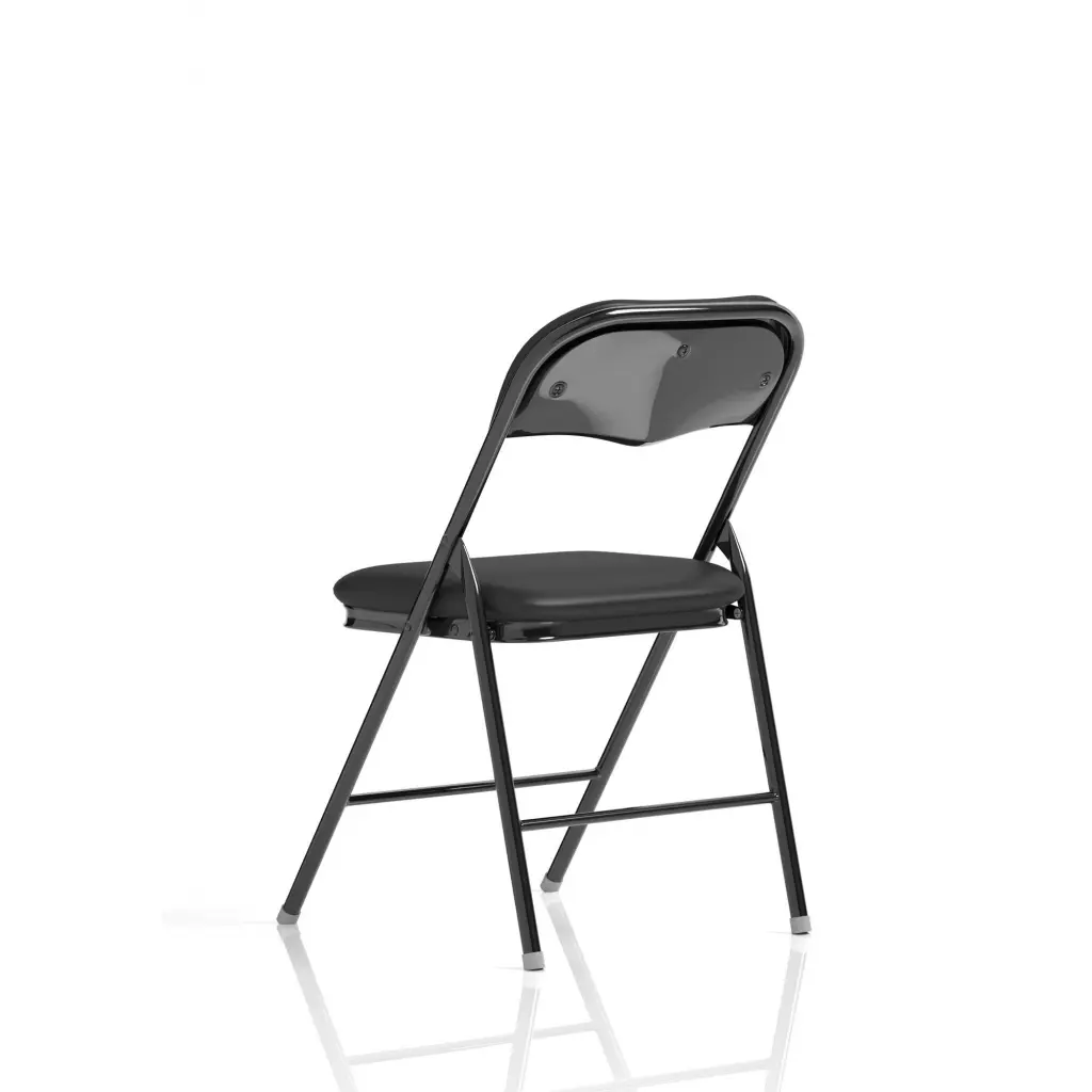 Dynamic Sicily PU Leather Folding Chair Black/Black Frame - BR000310