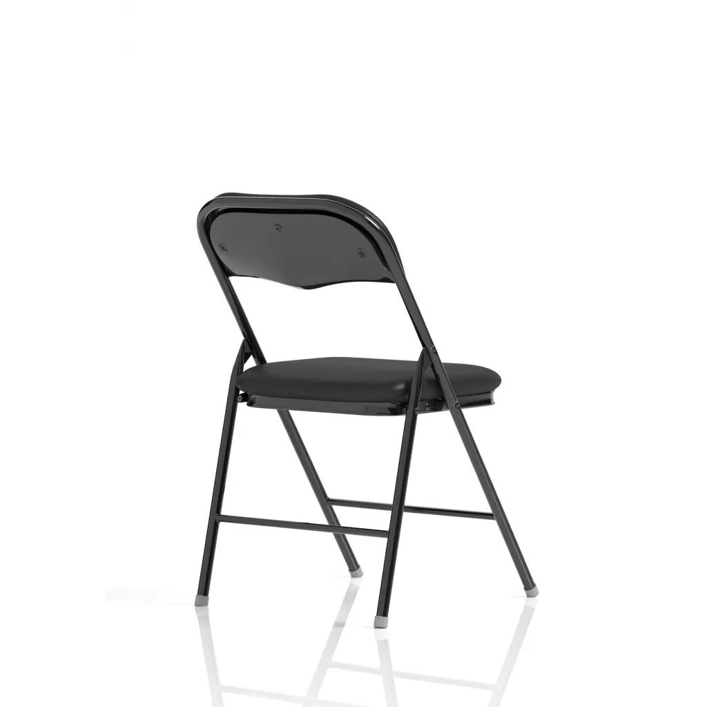 Dynamic Sicily PU Leather Folding Chair Black/Black Frame - BR000310