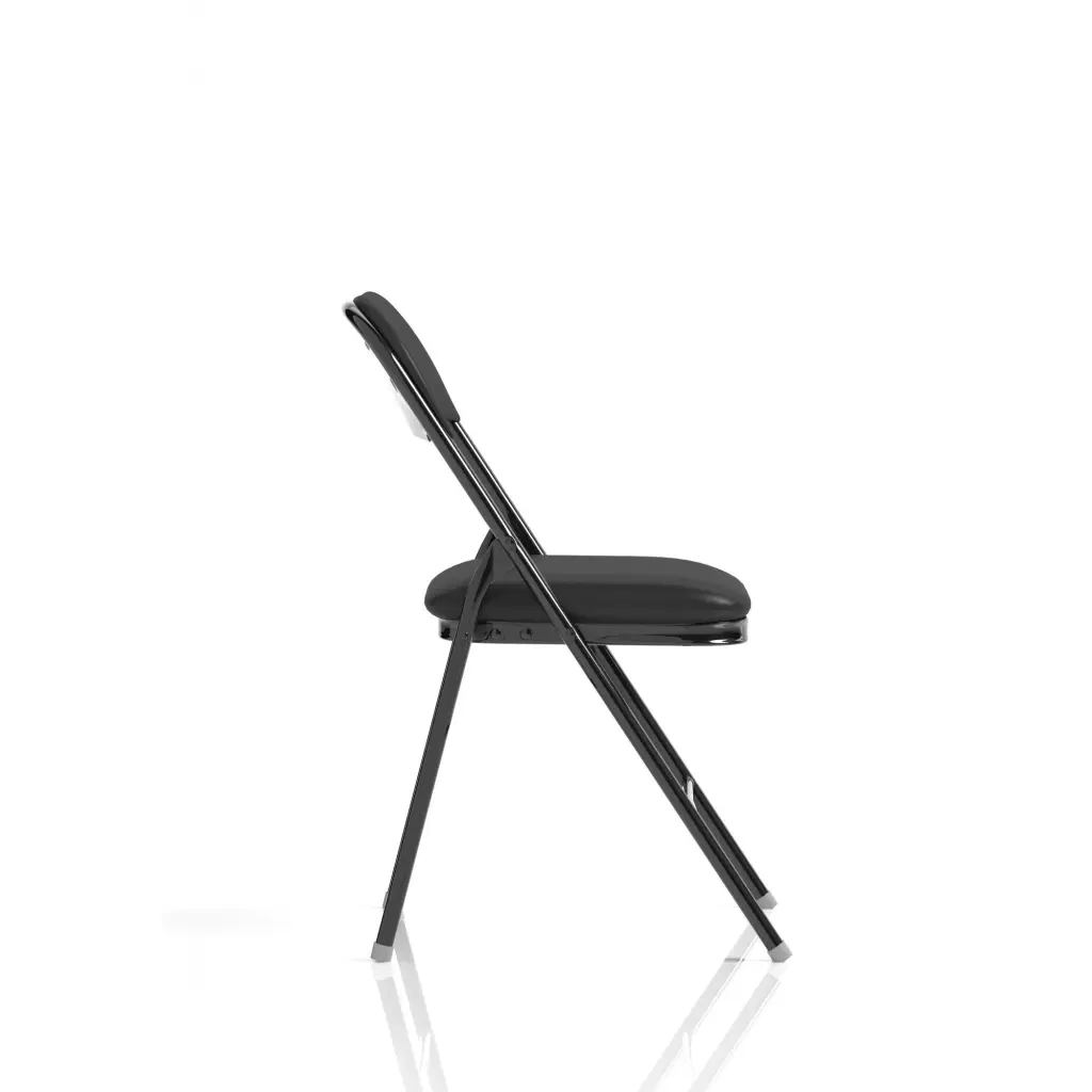 Dynamic Sicily PU Leather Folding Chair Black/Black Frame - BR000310