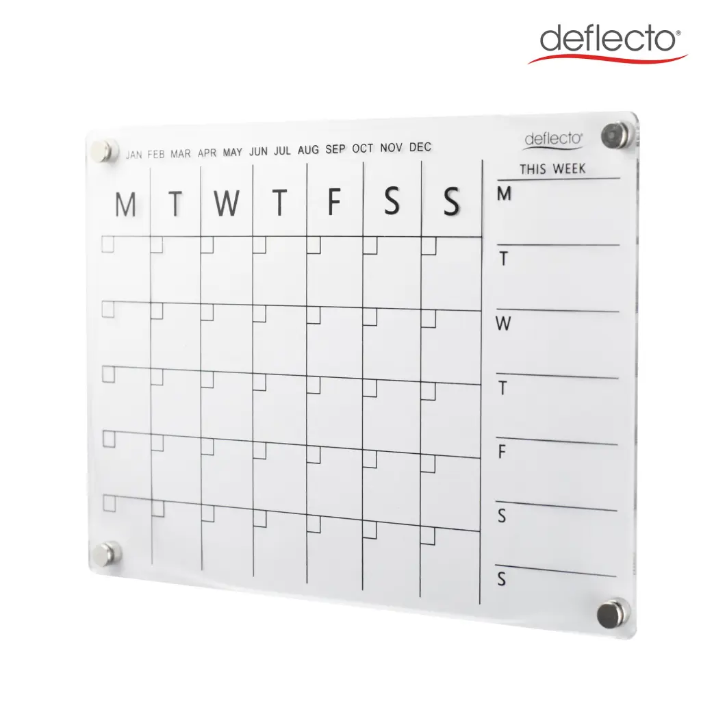 Deflecto A4 Acrylic Weekly/Monthly Planner Magnetic Mounting System  297 x 210mm - WPMA4MG