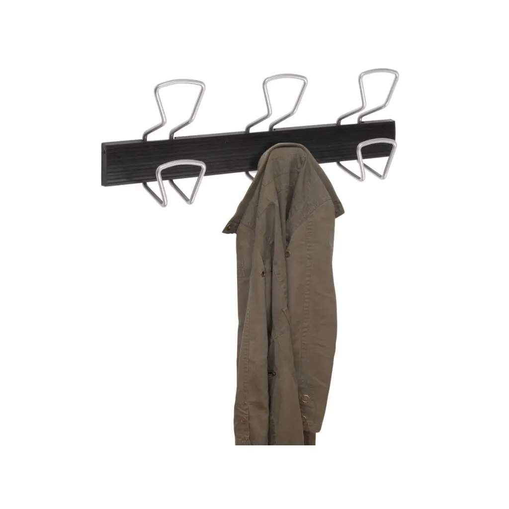 Alba 5 Double Hook Coat Hanger Wall Mounted Black/Metal - PMPRO5M