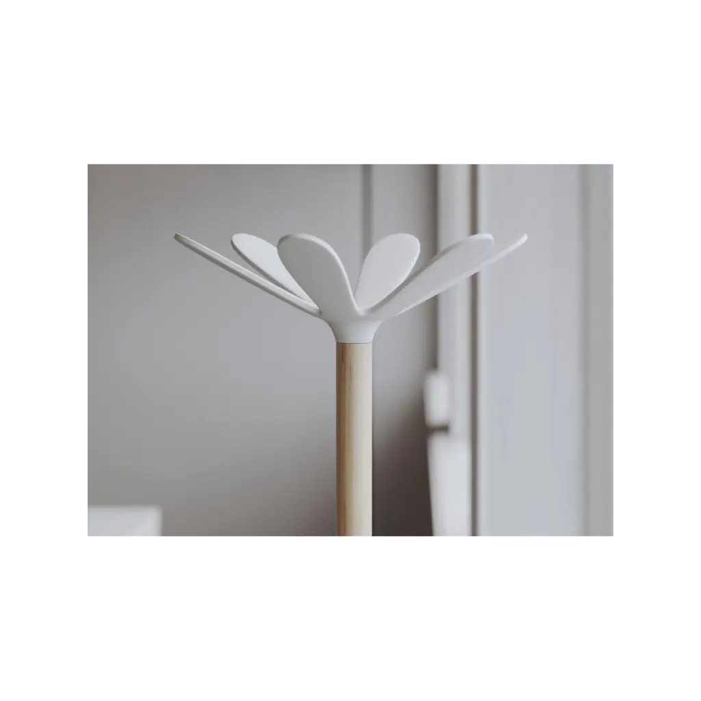 Alba Wooden Coat Stand With 6 Pegs and 4 Mini Pegs Light Wood and White - PMNAHOW BC