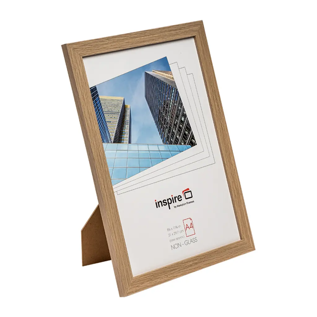 Sorbonne 2cm Wide MDF Paperwrap Certificate Frame A4 Oak Effect - SORA4NG