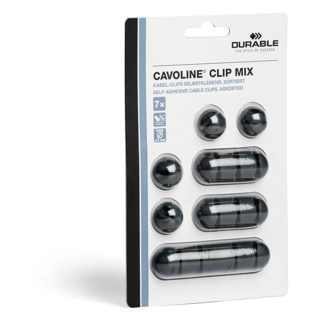 Durable CAVOLINE Clip Graphite (Pack of 7) - 504137