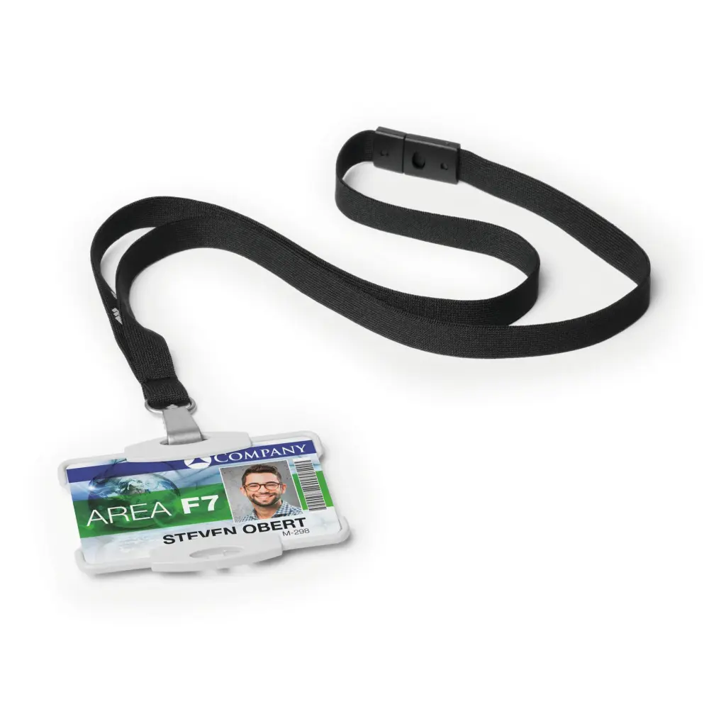 Durable Blue Angel Certified ID Badge Holder for 1 Badge Portrait or Landscape Format Grey (Pack 10) - 898810