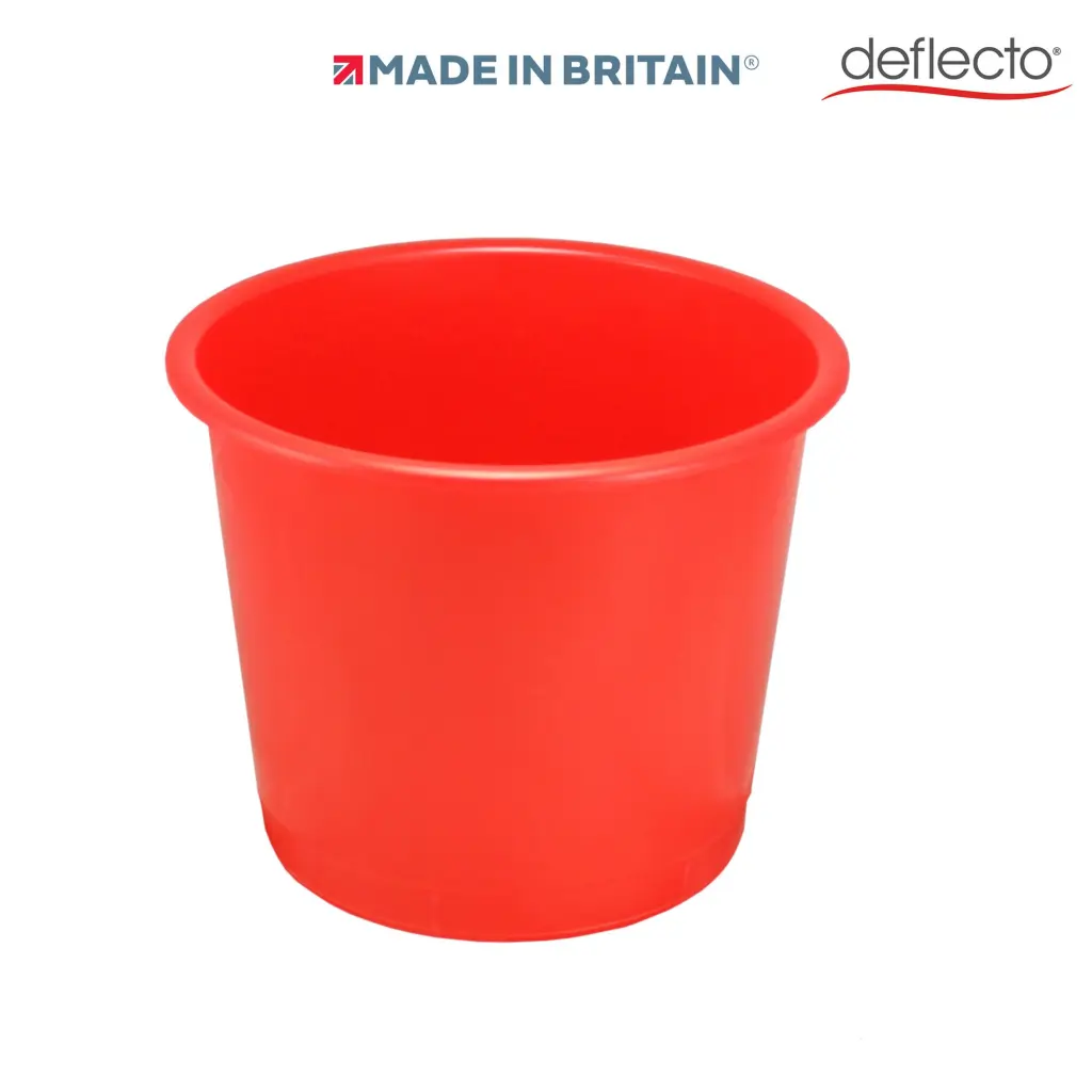 Deflecto Essentials 14 Litre Waste Bin Red - CP025YTRED