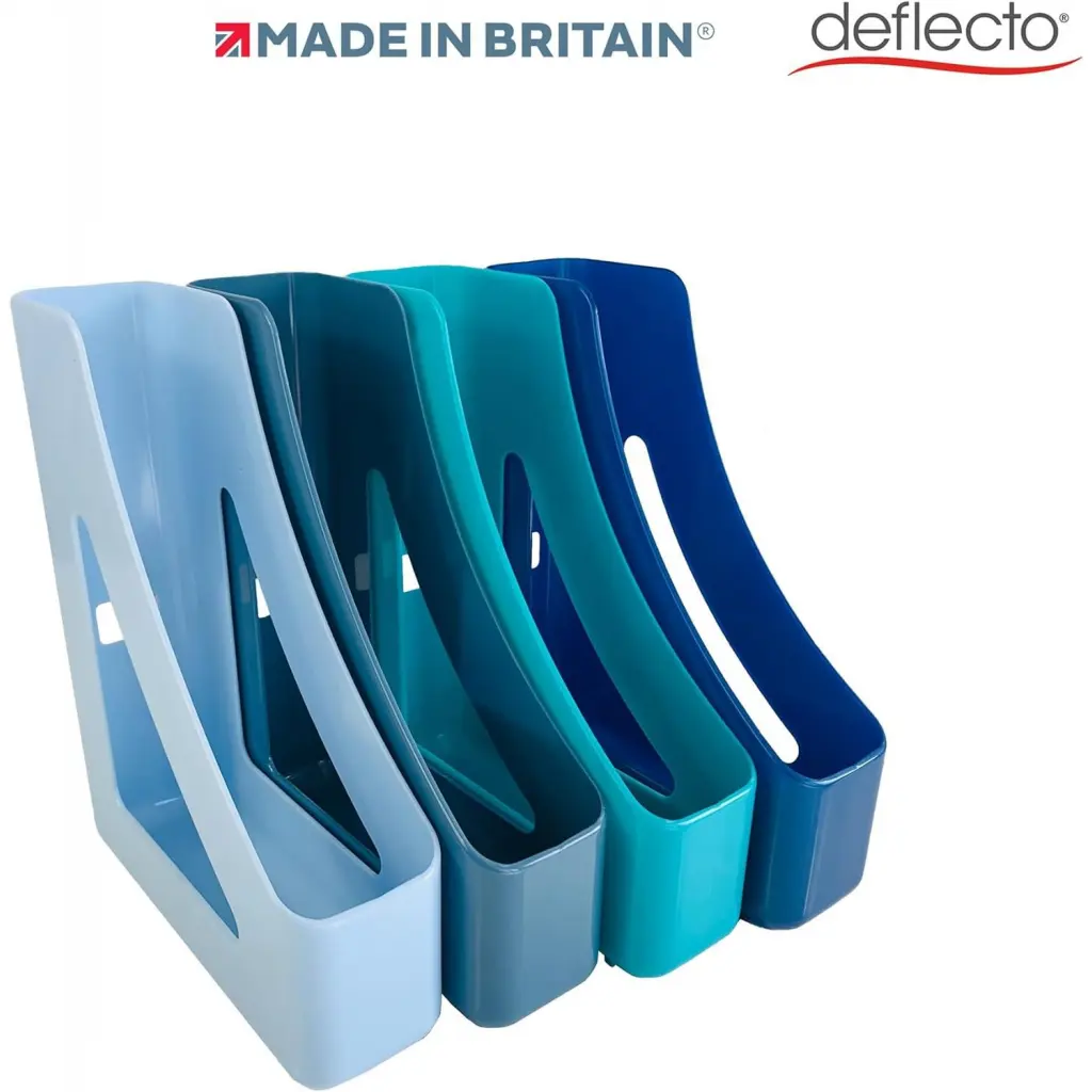 Deflecto Cool Breeze A4 Magazine Files Deep Blue and Aqua (Pack 4) - CP038YTCB