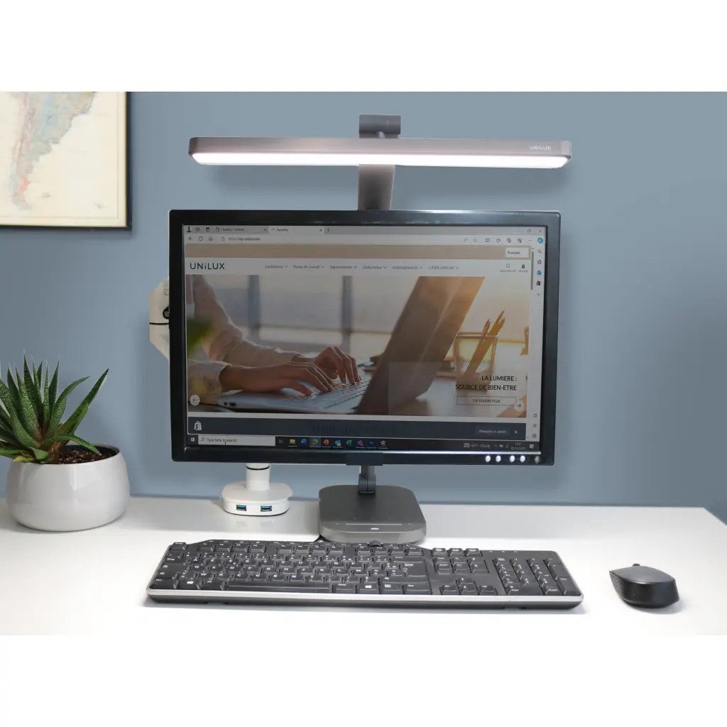Unilux Pureline Ergonomic Desk Lamp Grey - 400184828