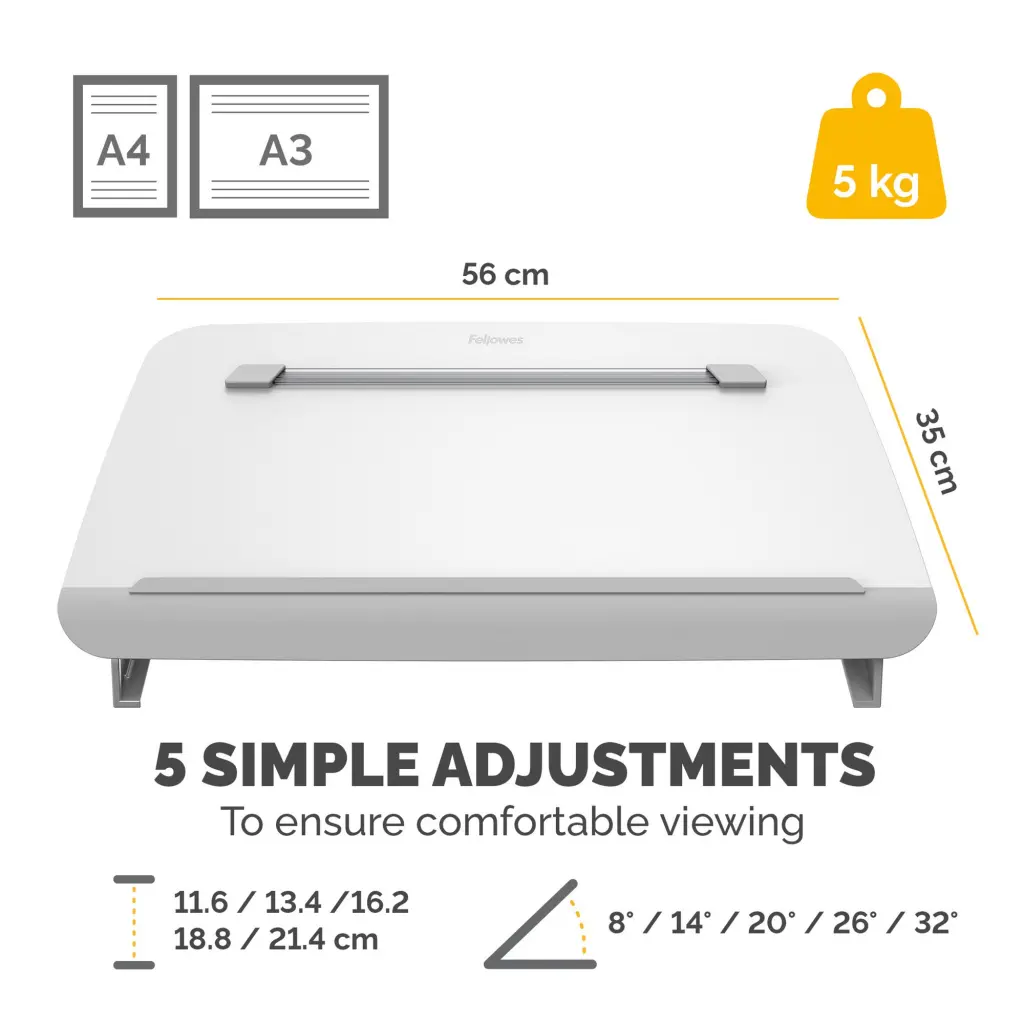 Fellowes Hana LT Writing Slope White 8065801