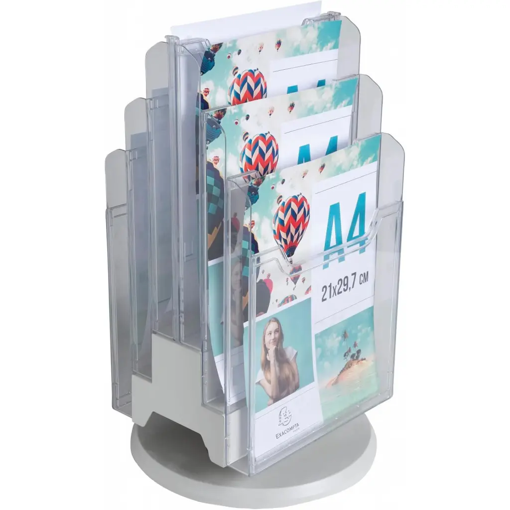 Exacompta Counter Literature Display 6 Sections A4 Clear - 60558D