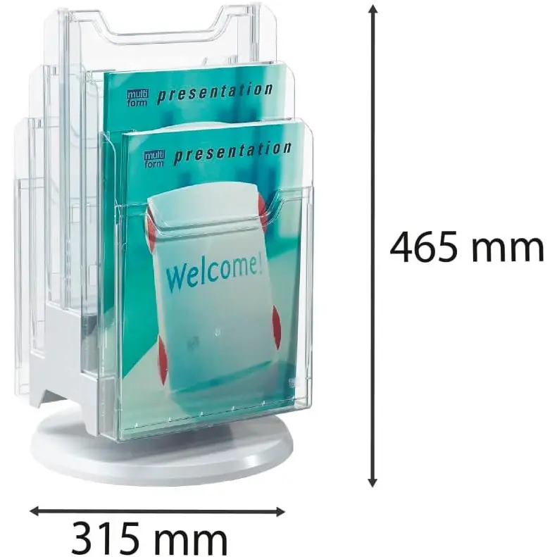 Exacompta Counter Literature Display 6 Sections A4 Clear - 60558D