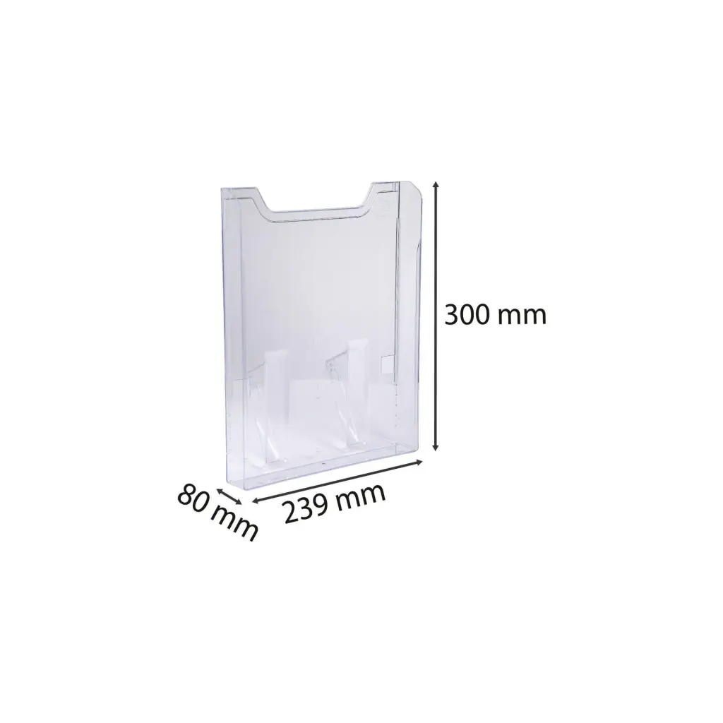 Exacompta Vertical Wall Literature Holder 80 x 239 x 300mm Clear - 64658D